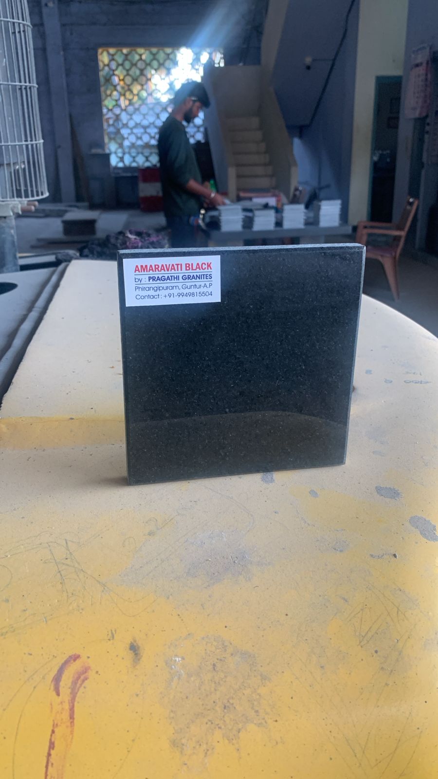Black granite sample
